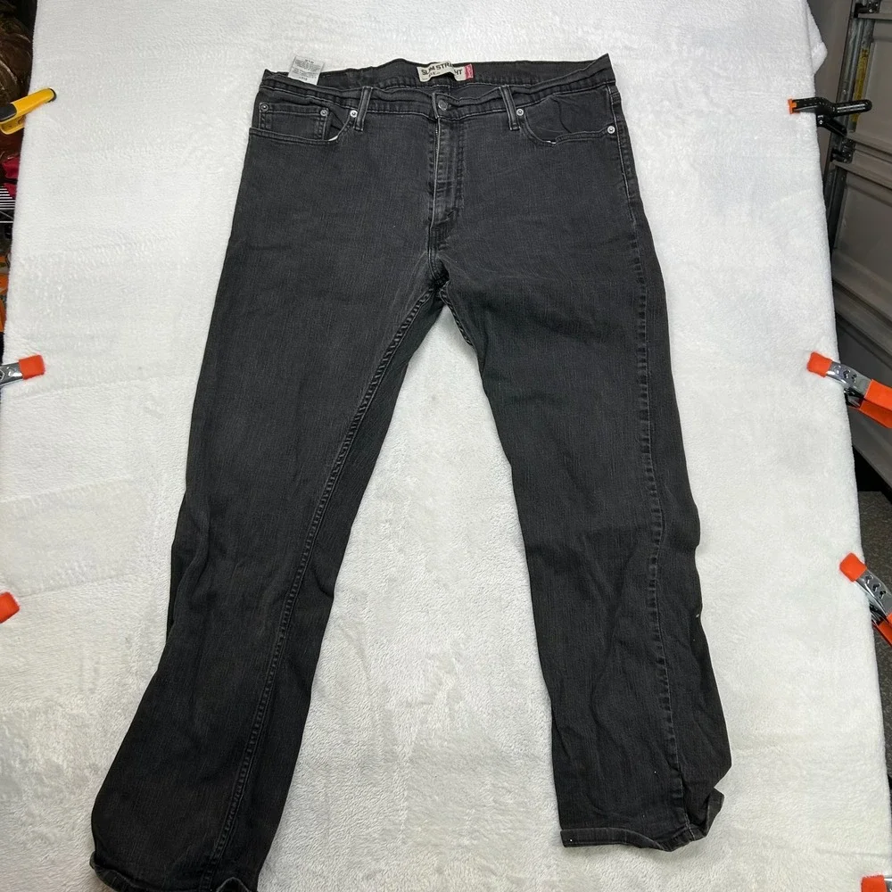 Levi's 514 Slim Straight Jeans Men's Black Denim Stretch Classic Zip Fly - 40X31